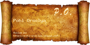 Pohl Orsolya névjegykártya